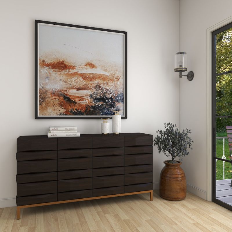 Brown Wood Contemporary Cabinet - 39 x 16 x 37