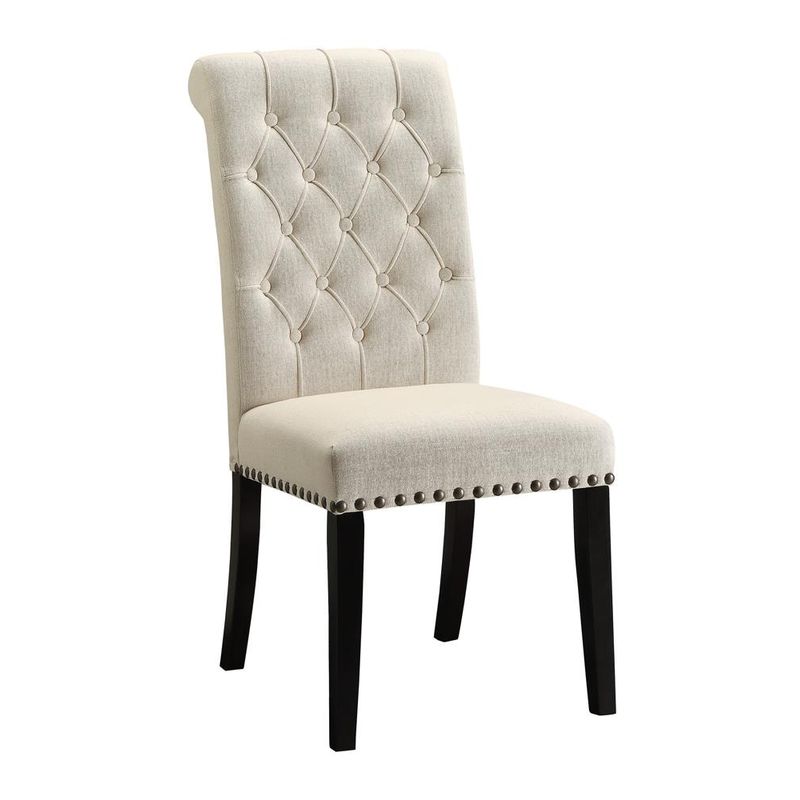 Tufted Back Upholstered Side Chairs Beige (Set of 2)