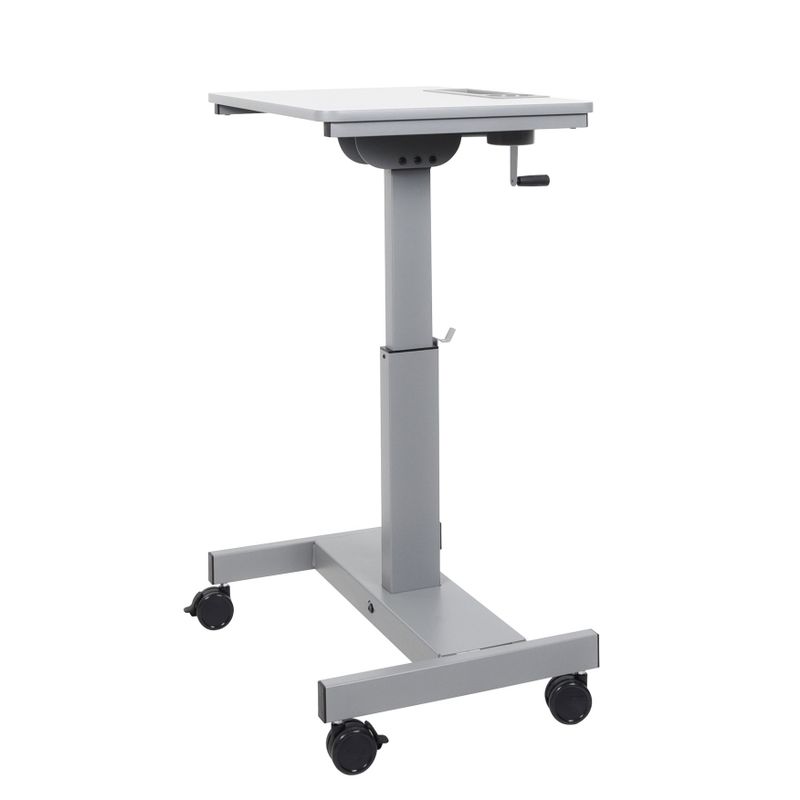 Offex OF-STUDENT-C Light Grey/ Medium Grey Student Sit/ Stand Desk with Height Adjustable Crank Handle - Gray