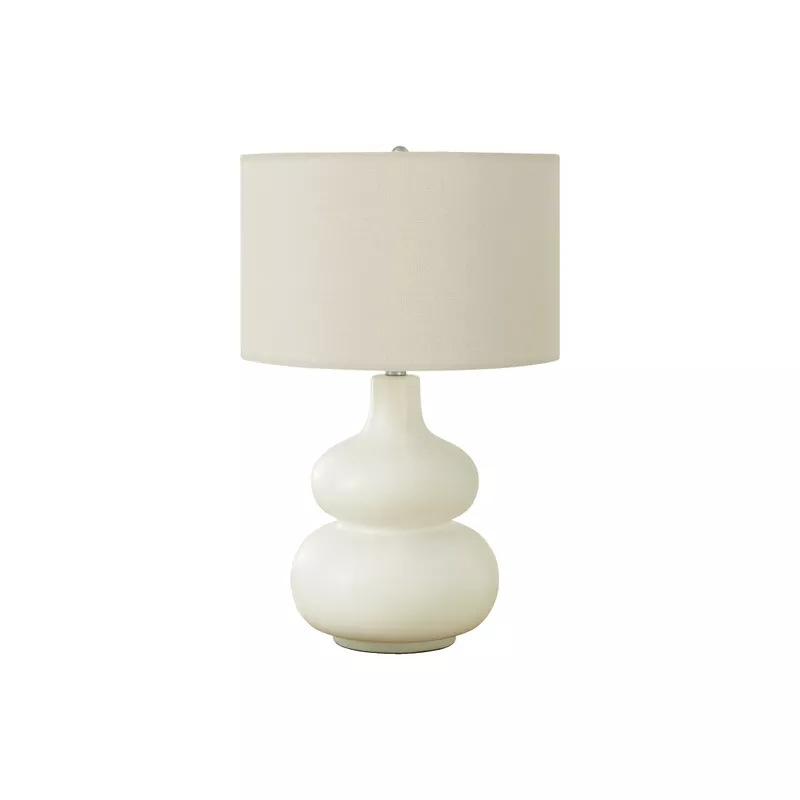 Lighting - 25"H Table Lamp Cream Ceramic / Ivory Shade