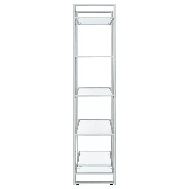 Hartford Glass Shelf Bookcase Chrome