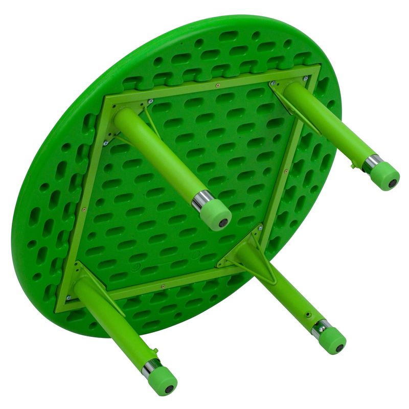 33" Round Plastic Height Adjustable Activity Table - School Table for 4 - Green