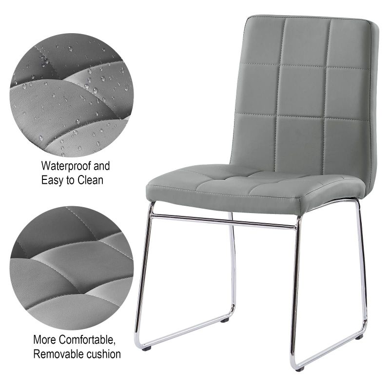 Sicotas Modern Dining Chairs (Set of 2) - N/A - Grey