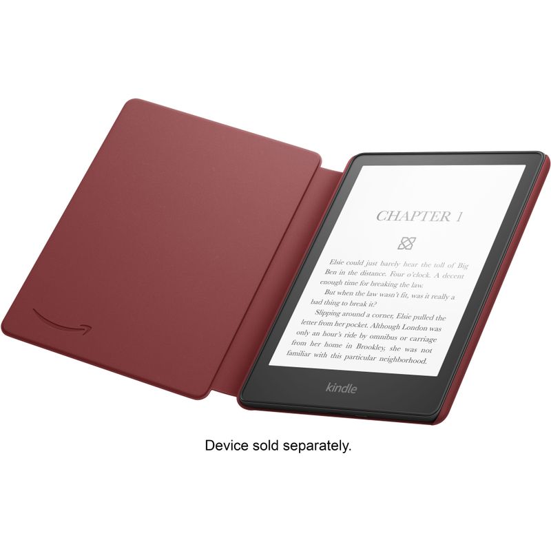 Left Zoom. Amazon - Kindle Paperwhite Cover Leather (11th Generation-2021) - Merlot