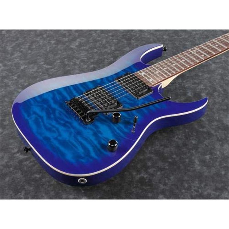 Ibanez GRGA 6 String Solid-Body Electric Guitar Right, Transparent Blue Burst Full GRGA120QATBB