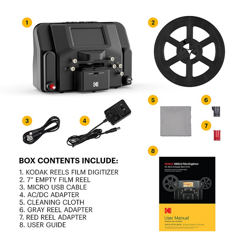 Alt View Zoom 12. Kodak - REELS Film Scanner and Converter for 8mm and Super 8 Film - Black
