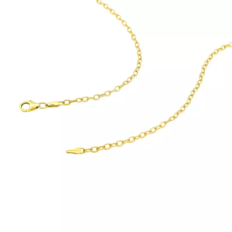 2.5mm 14k Yellow Gold Pendant Chain with Textured Links (18 Inch)