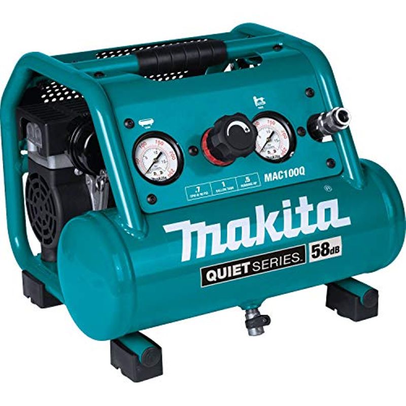 Makita MAC100Q Quiet Series, 1/2 HP, 1 Gallon Compact, Oil-Free, Electric Air Compressor
