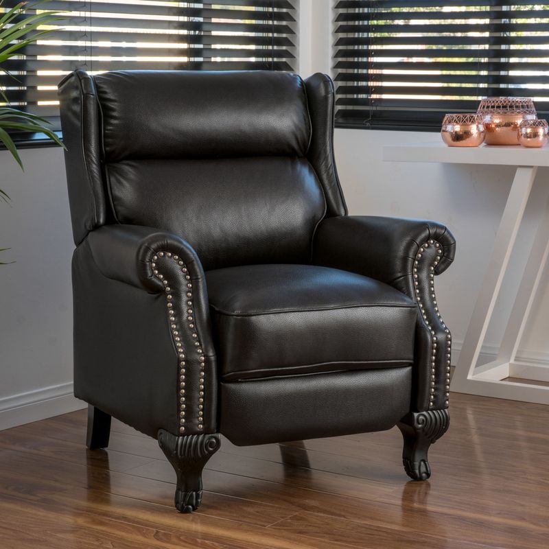Tauris PU Leather Recliner Club Chair by Christopher Knight Home - Black