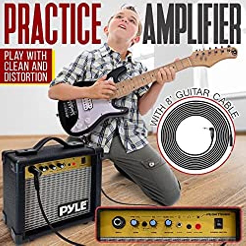 Kids 30 Electric Guitar and Amp Kit, Mini Strat Set With 10W Amplifier and Accessories Pack For Junior Ages, Beginner Youth, Small...