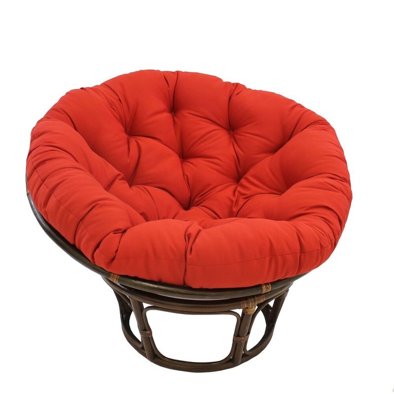 International Caravan Bali Papasan Chair with Solid Cushion - Tangerine Dream