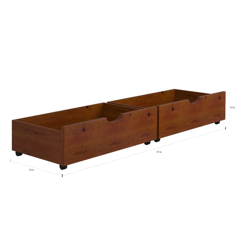 Donco Kids Pinewood Dual Under-bed Storage Drawers - Cinnamon