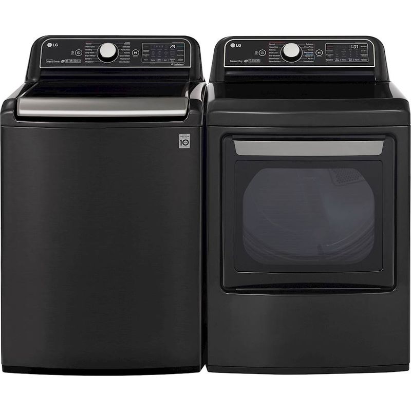 Alt View Zoom 17. LG - 7.3 Cu. Ft. Smart Gas Dryer with Steam and Sensor Dry - Black steel