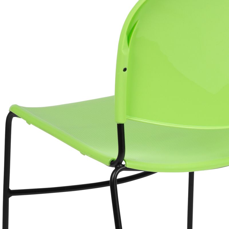 5 Pack Ultra-Compact School Stack Chair - Office Guest Chair/Student Chair - Green Plastic/Black Frame