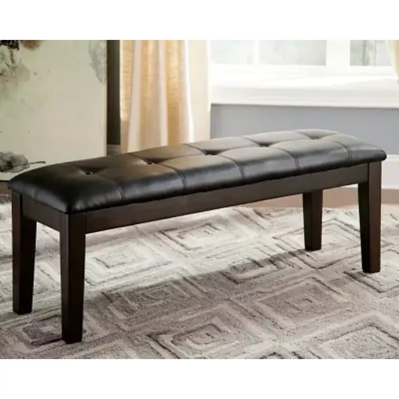 Dark Brown Haddigan Large Upholstered Dining Room Bench