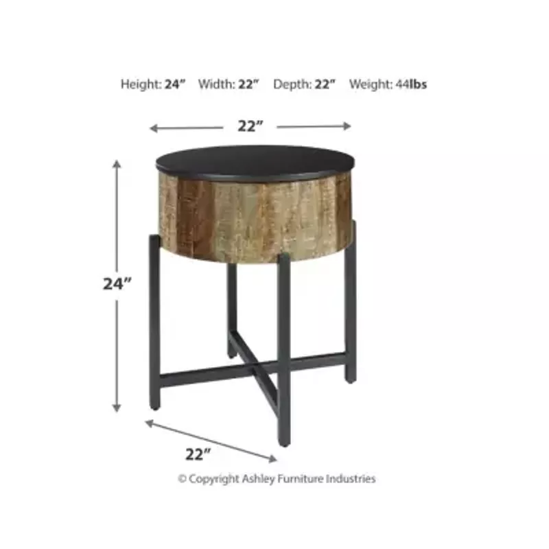 Gray/Brown Nashbryn Round End Table