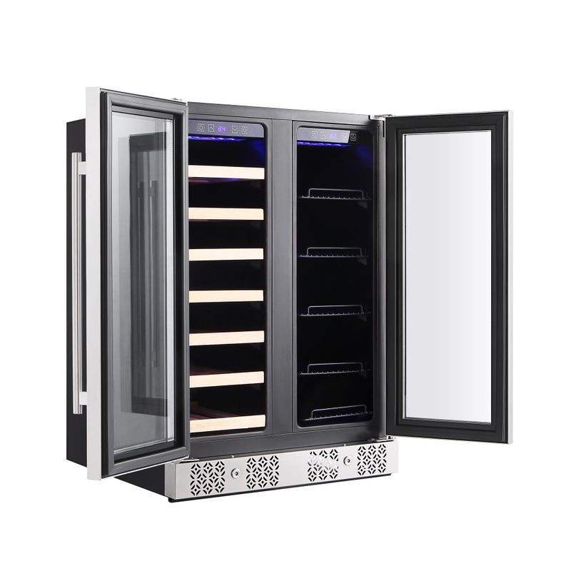 24 in. 78-Can and 20-Bottle Beverage and Wine Cooler Refrigerator - Stainless Steel
