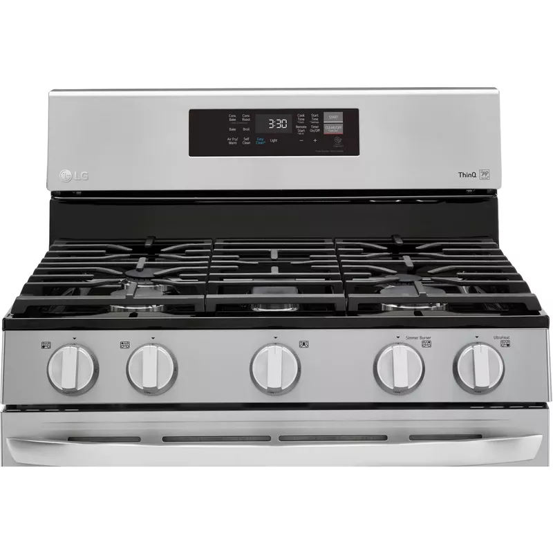 LG - 5.8 Cu. Ft. Smart Freestanding Gas True Convection Range with EasyClean and AirFry - Stainless Steel