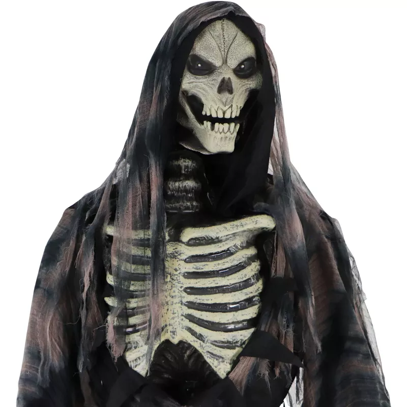 7-Ft. Tall Motion-Activated Rotting Reaper, Premium Talking Halloween Animatronic, Plug-In