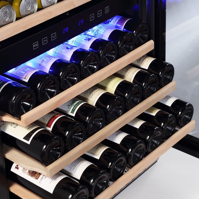 24 in. Dual Zone 46-Bottle Built-In Wine Cooler in Stainless Steel - Stainless Steel
