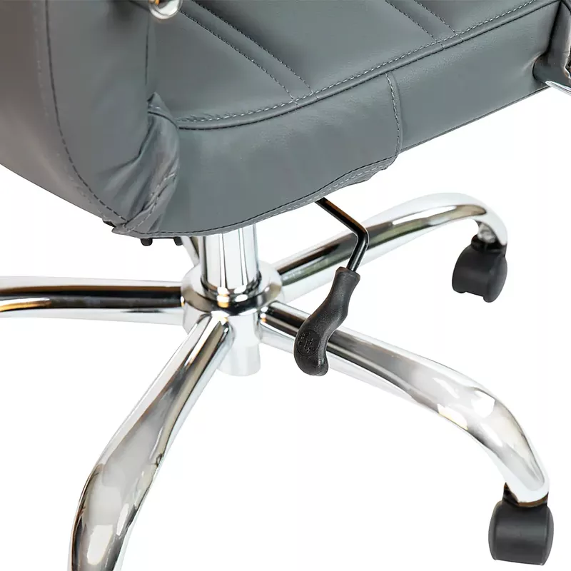 Alamont Home - Whitney Mid-Back Modern Leather/Faux Leather Executive Swivel Office Chair - Gray LeatherSoft/Chrome Frame