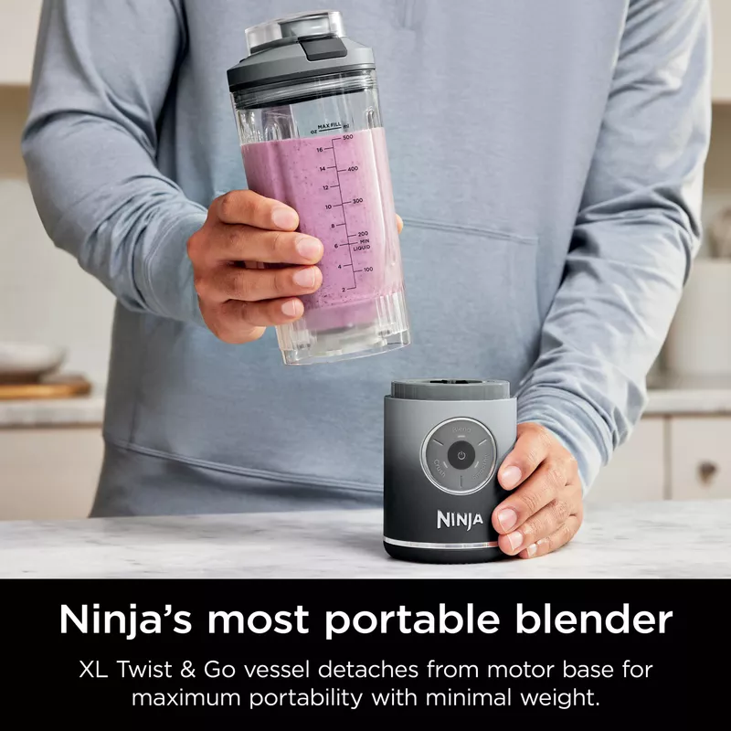 Ninja - Blast Max 22oz Portable Blender - Cool Gray