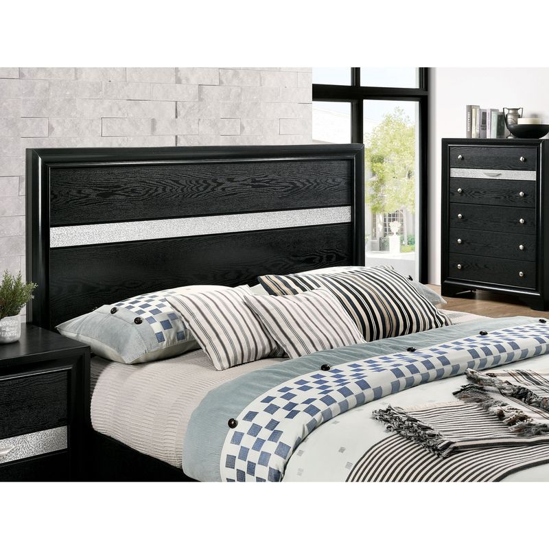Furniture of America Manzini Black Storage 3-piece Bedroom Set - Eastern King