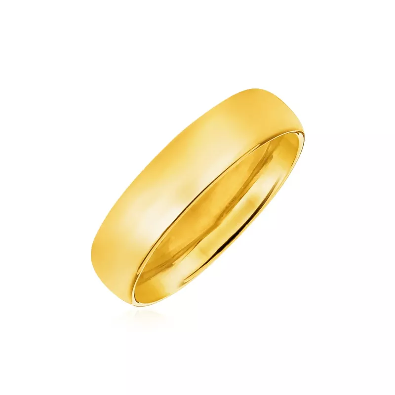14k Yellow Gold Comfort Fit Wedding Band (Size 9)