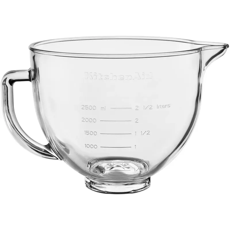 KitchenAid 5-Qt. Clear Glass Bowl with Lid for KitchenAid Tilt-Head Stand Mixers