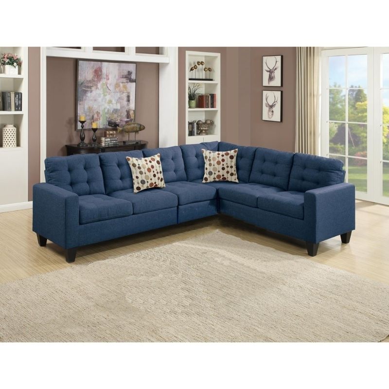 Winsome Polyfiber, Polywood & Solid Pine 4-PCS Sectional, Navy