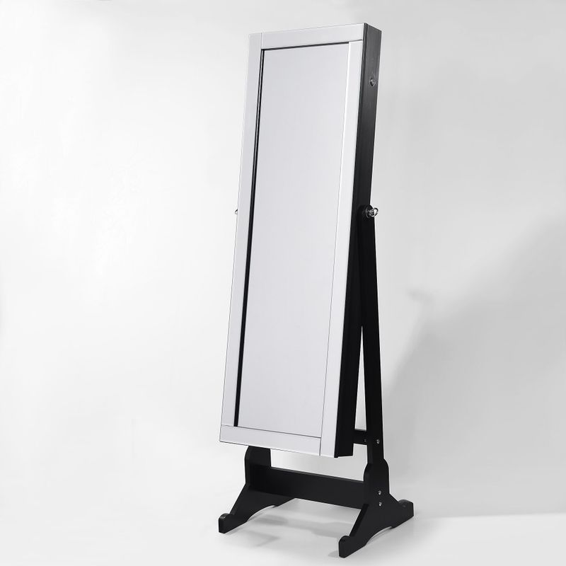 Shimmer Cheval Full-Length Mirror Jewelry Armoire - Pristine White
