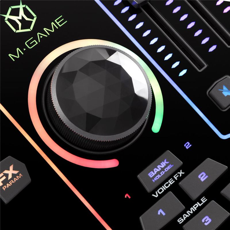 M-Game RGB Dual USB Streaming Mixer and Audio Interface with RGB LED Lighting