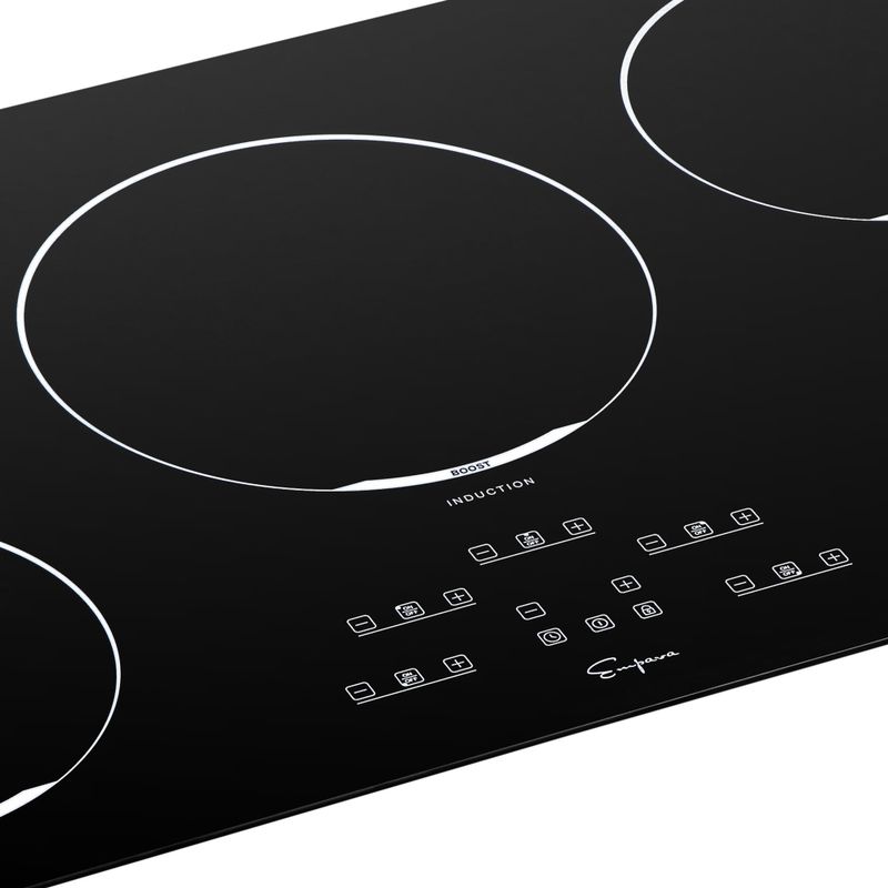 Built-In 36-in 5 Elements Black Induction Cooktop - Hot surface indicator - Black