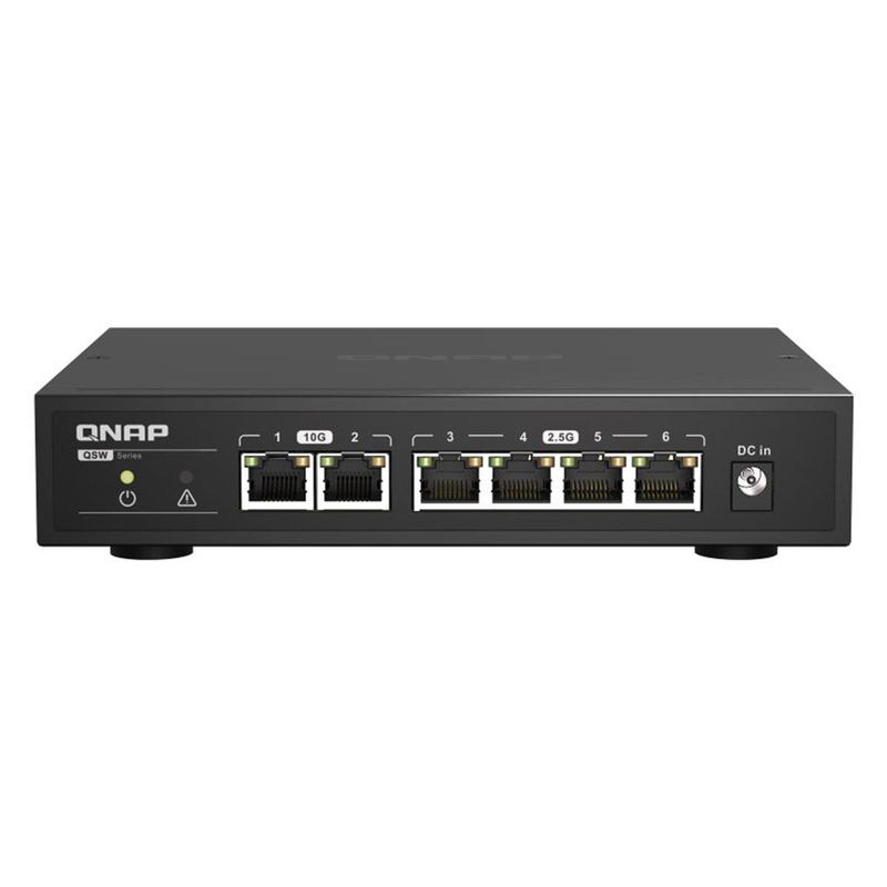 Qnap QSW-2104-2T 6-Port Unmanaged Switch with 2x 10GbE BASE-T and 4x 2.5GbE RJ45 Ports