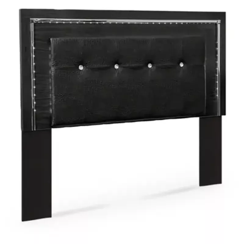 Black Kaydell Queen/Full Upholstered Panel Headboard
