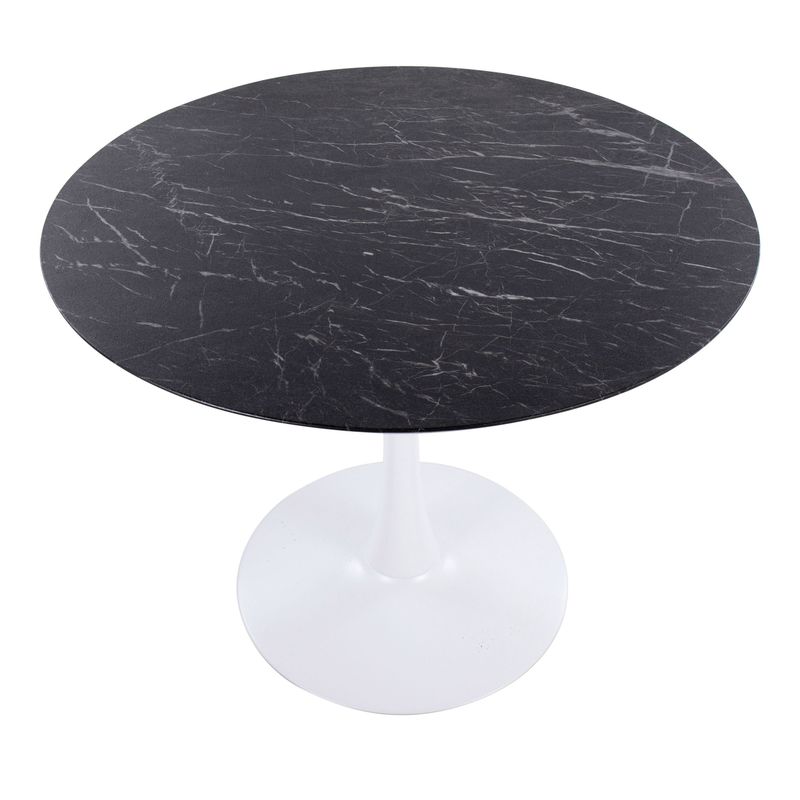 Porch & Den Stone Mod Modern Table - White Top / Black Base