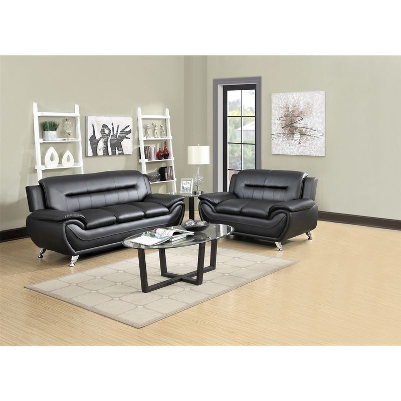 Sanuel 2 pieces living room sets - Camel/Black