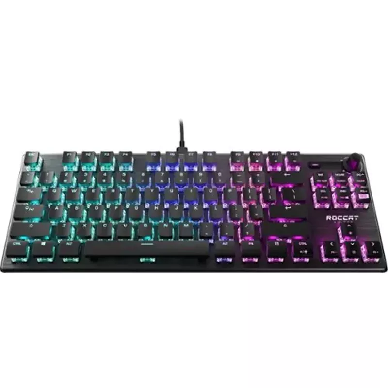 ROCCAT - Vulcan TKL Compact Mechanical Gaming Keyboard with Titan Switch Linear, RGB Lighting, and Anodized Aluminum Top Plate - Black