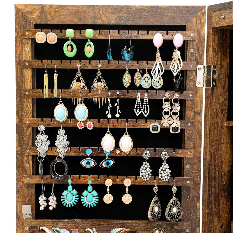 Nestfair Jewelry Storage Mirror Cabinet With LED Lights - Antique Grey