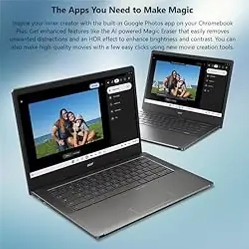 Acer Chromebook Plus 514 Laptop - 14" Full HD 1920 x 1080 IPS Display ,  Intel Core i3-N305 ,  8GB LPDDR5 ,  128GB SSD ,  Wi-Fi 6E ,  FHD Facial Auto Exposure Camera ,  Chrome OS ,  CB514-4H-38JA