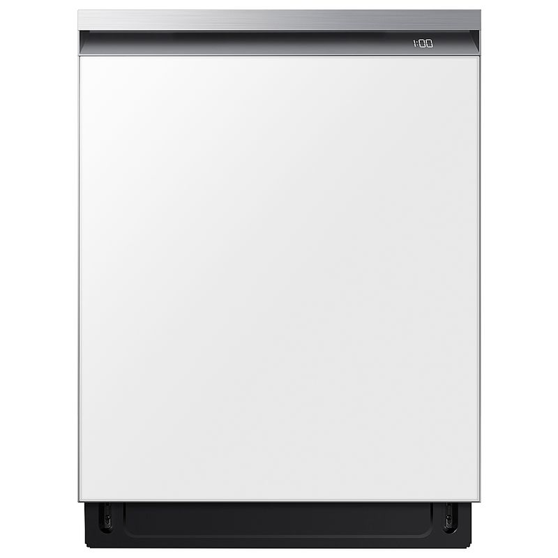 Front Zoom. Samsung - Bespoke Smart 42dBA Dishwasher with StormWash+ - White Glass