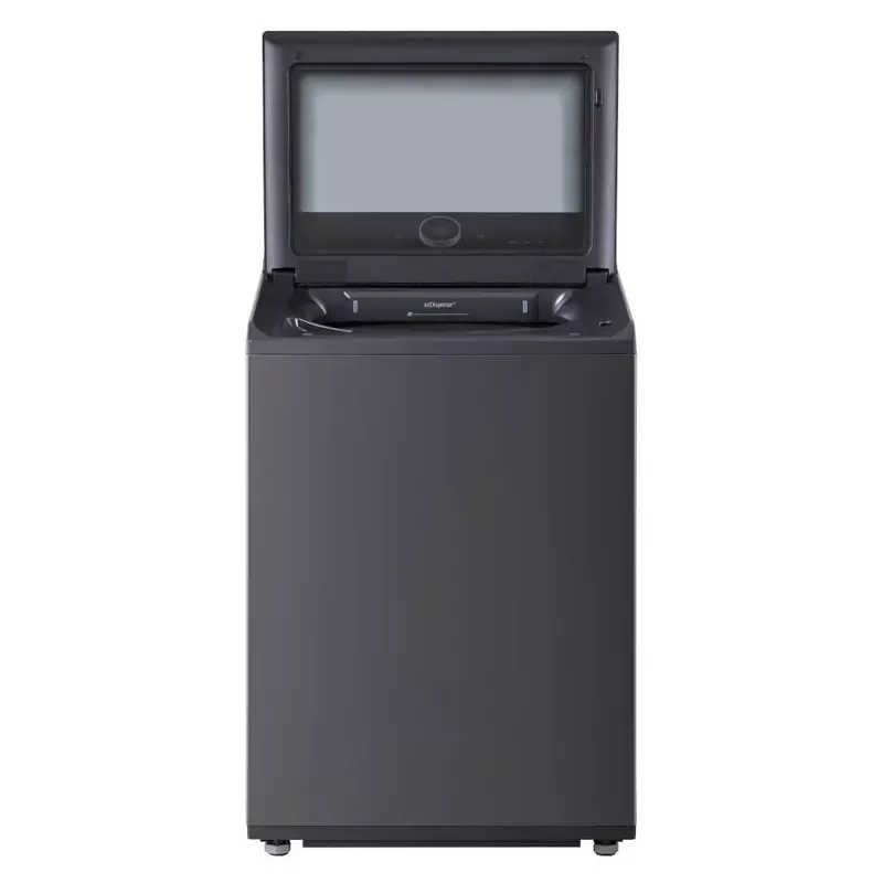 LG - 5.5 Cu. Ft. High Efficiency Smart Top Load Washer with EasyUnload - Matte Black