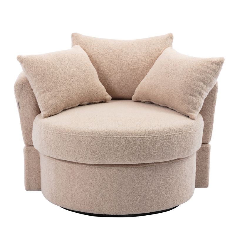 Modern Linen Swivel Accent Chair Bucket Chair - Beige