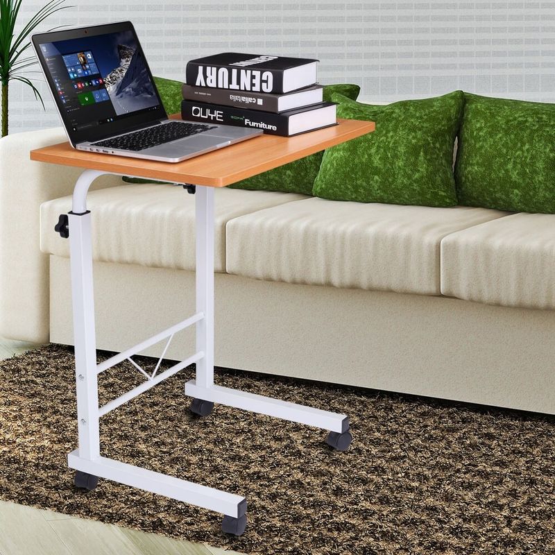 37.8" Chipboard and Steel Computer Desk Side Table - Black