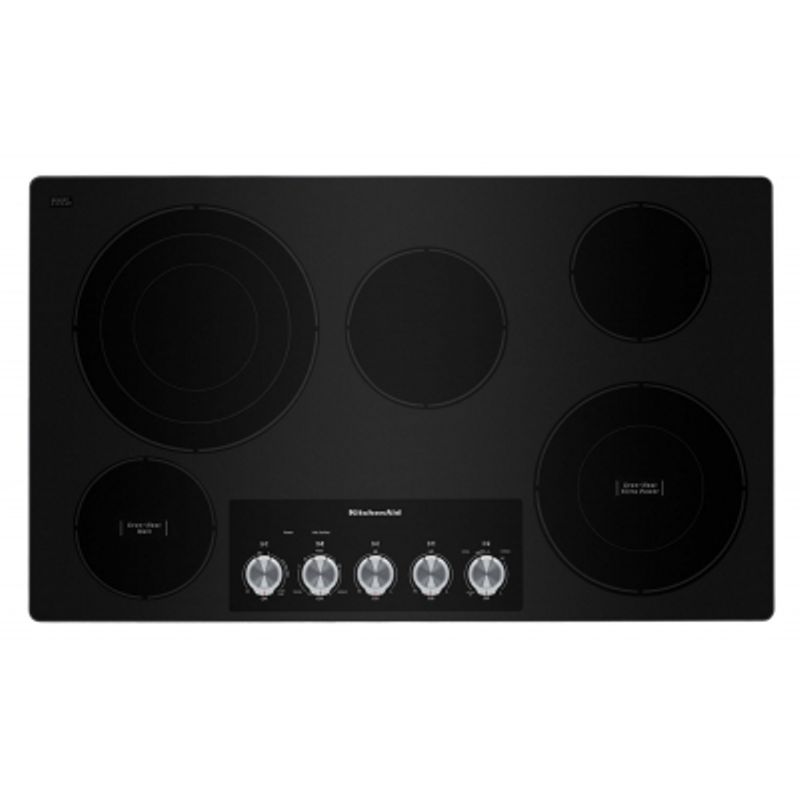 Kitchenaid Ada 36" Black Electric Cooktop With 5 Elements And Knob Controls
