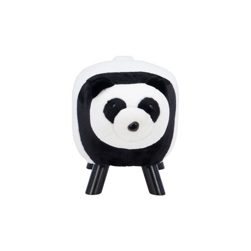 Pinkley Panda Bear Ottoman Stool - Black/White