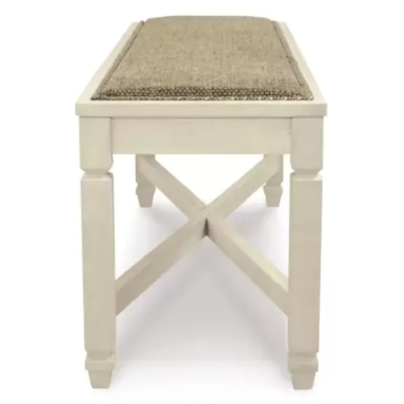 Two-tone Bolanburg Large Upholstered Dining Room Bench