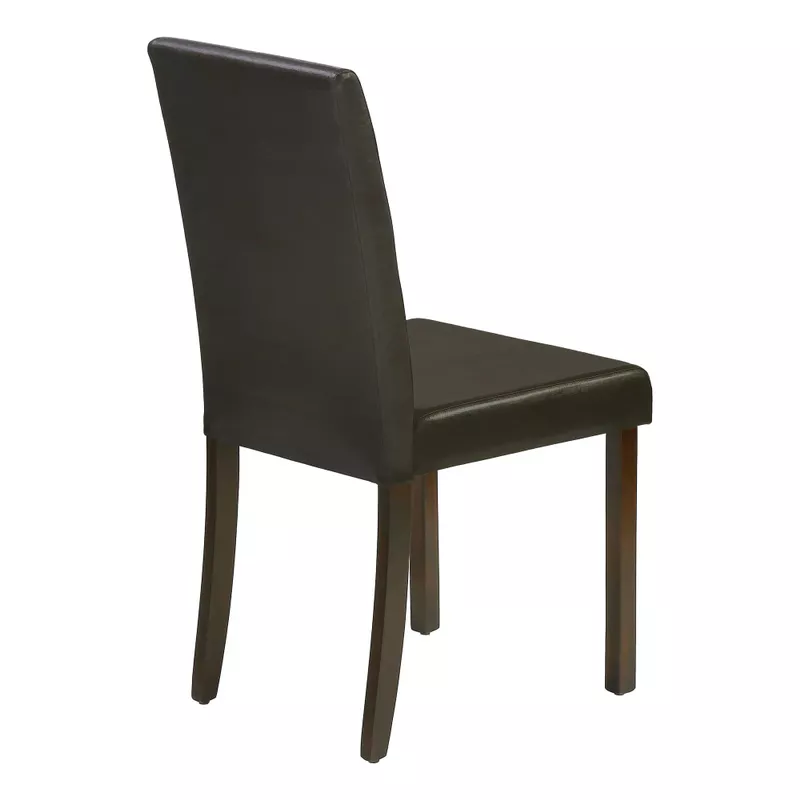 Dining Chair/ Set Of 2/ Side/ Upholstered/ Kitchen/ Dining Room/ Pu Leather Look/ Wood Legs/ Brown/ Transitional