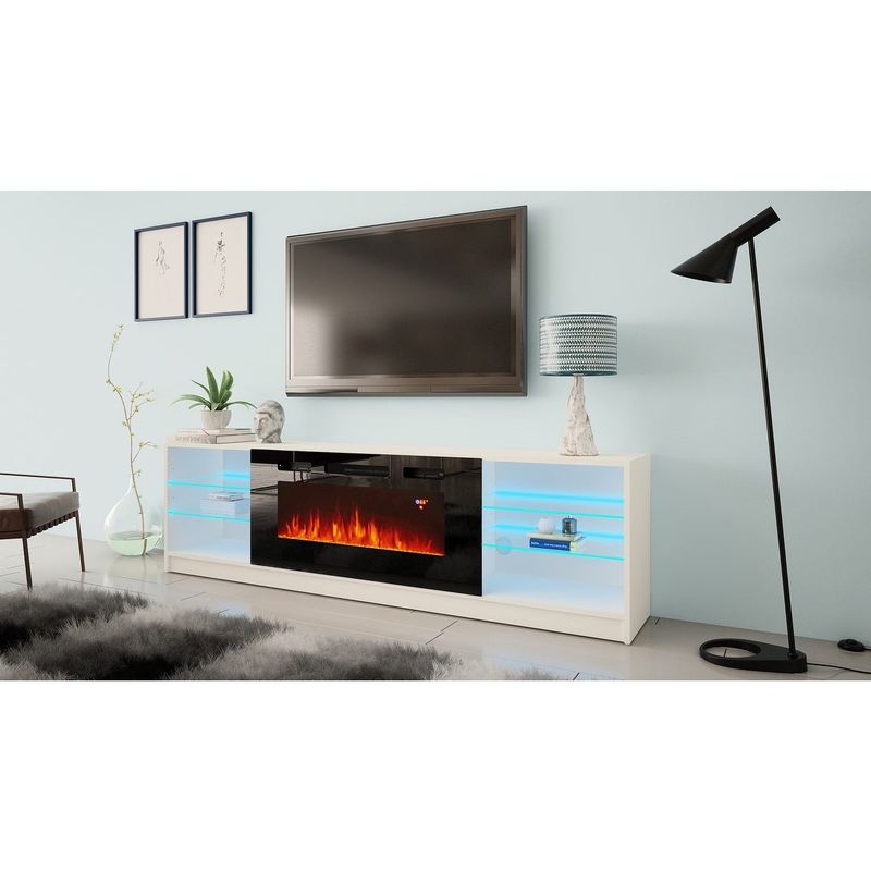 Rent to own Strick & Bolton Amsden Electric Fireplace TV Stand White