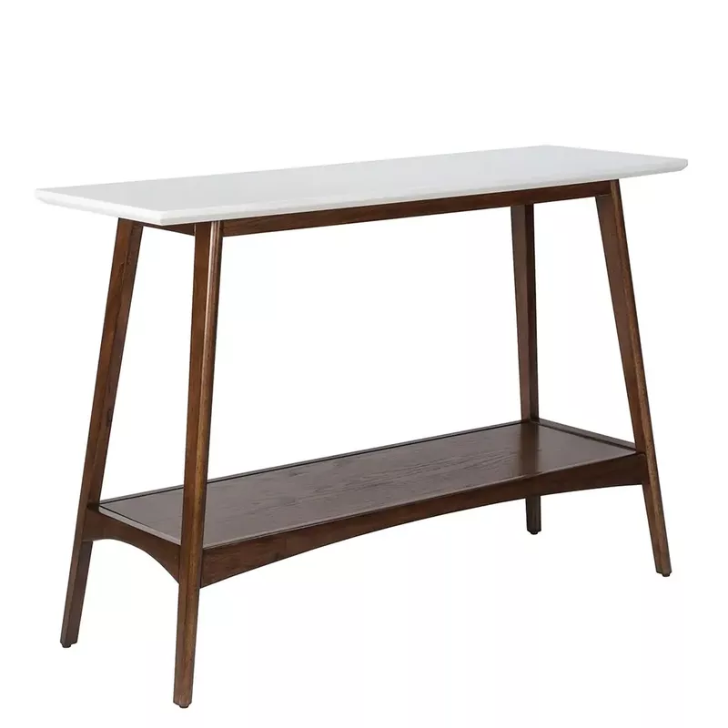 Chandler Pecan Wood Base and White Top Console Table